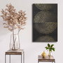 Wallity Cuadro Decorativo sobre Lienzo 45 x 70 cm Dorado, Blanco y Negro